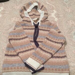 Hem & Thread Women’s Multi Color Striped Hoodie Sweater